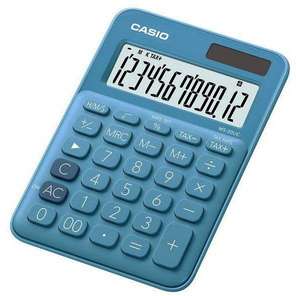 Casio MS-20UC Mini Desktop TIME TAX Calculator Aqua Blue – New World