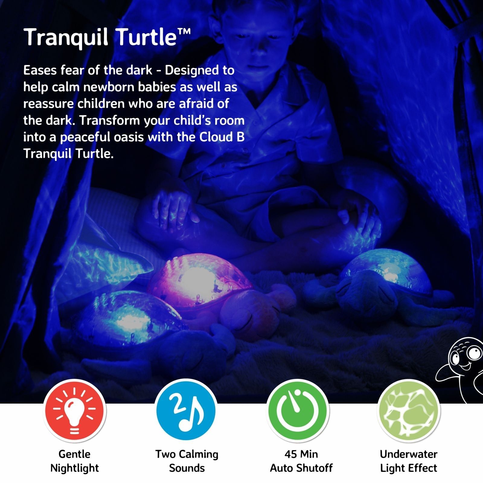 Cloud-B Tranquil Turtle Nightlight – New World