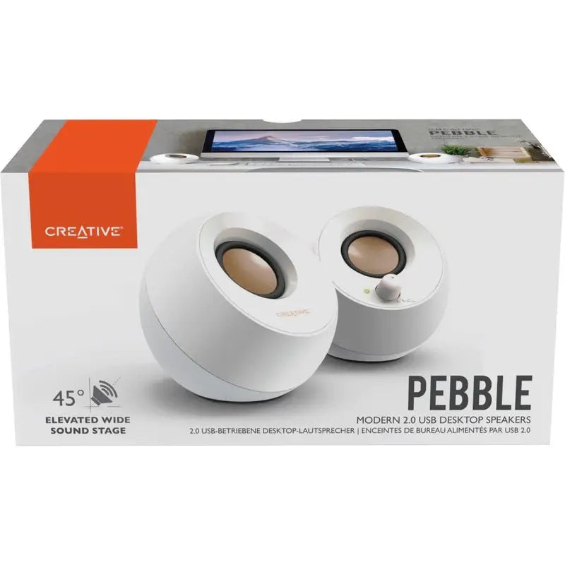 Creative Pebble USB Speakers - White - New World