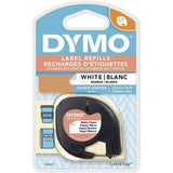 DYMO LetraTag Paper Tape Black On White - 12mm x 4m