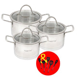 Snappy Chef 6pc Platinum Cookware Set + Free Untensils - New World
