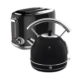 Swan STP01BK Retro Breakfast Pack - Black Kettle & Toaster Set - New World