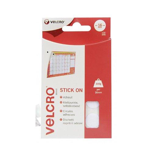 Velcro Stick On 60227 Adhesive Pads - White - New World