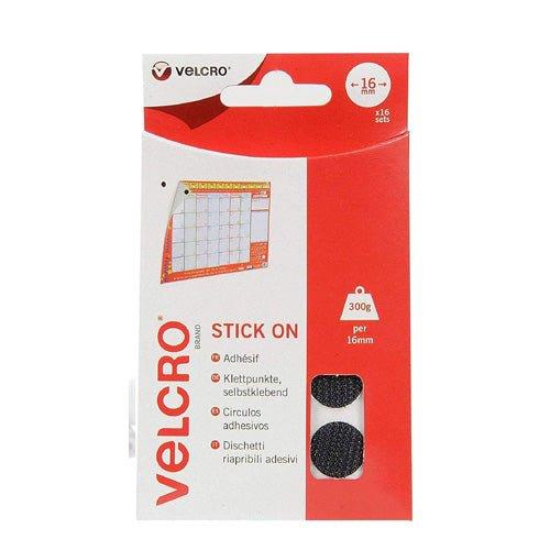 Velcro Stick On 60228 Adhesive Pads - Black - New World