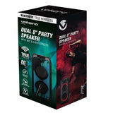 Volkano Helios Series Dual 8" Party Speaker + Microphone & Light Effects - New World