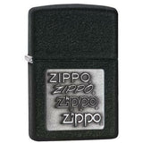 Zippo Black Crackle™ Silver Zippo Logo - New World