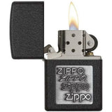 Zippo Black Crackle™ Silver Zippo Logo - New World