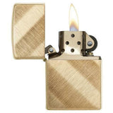 Zippo Diagonal Weave Brass - New World