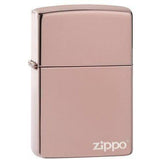 Zippo High Polish Rose Gold Zippo Logo - New World